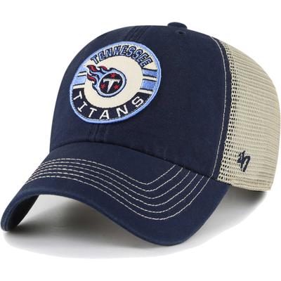 Men's '47 Navy/Natural Tennessee Titans Notch Trucker Clean Up Adjustable Hat