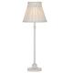 Matt Cream Vintage Candlestick Table Lamp with Linen Pleated Shade | 50cm Height | 1 x SES E14 Lamp Required | Bow Trim Detail | Traditional Influence | Inline Rocker Switch | Shabby Chic