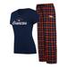 Women's Concepts Sport Navy/Orange Denver Broncos Arctic T-Shirt & Flannel Pants Sleep Set