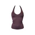 Moontide Womens Reversible Solids Halter Tankini Cocoa/Daffodil - Brown Polyamide - Size X-Small