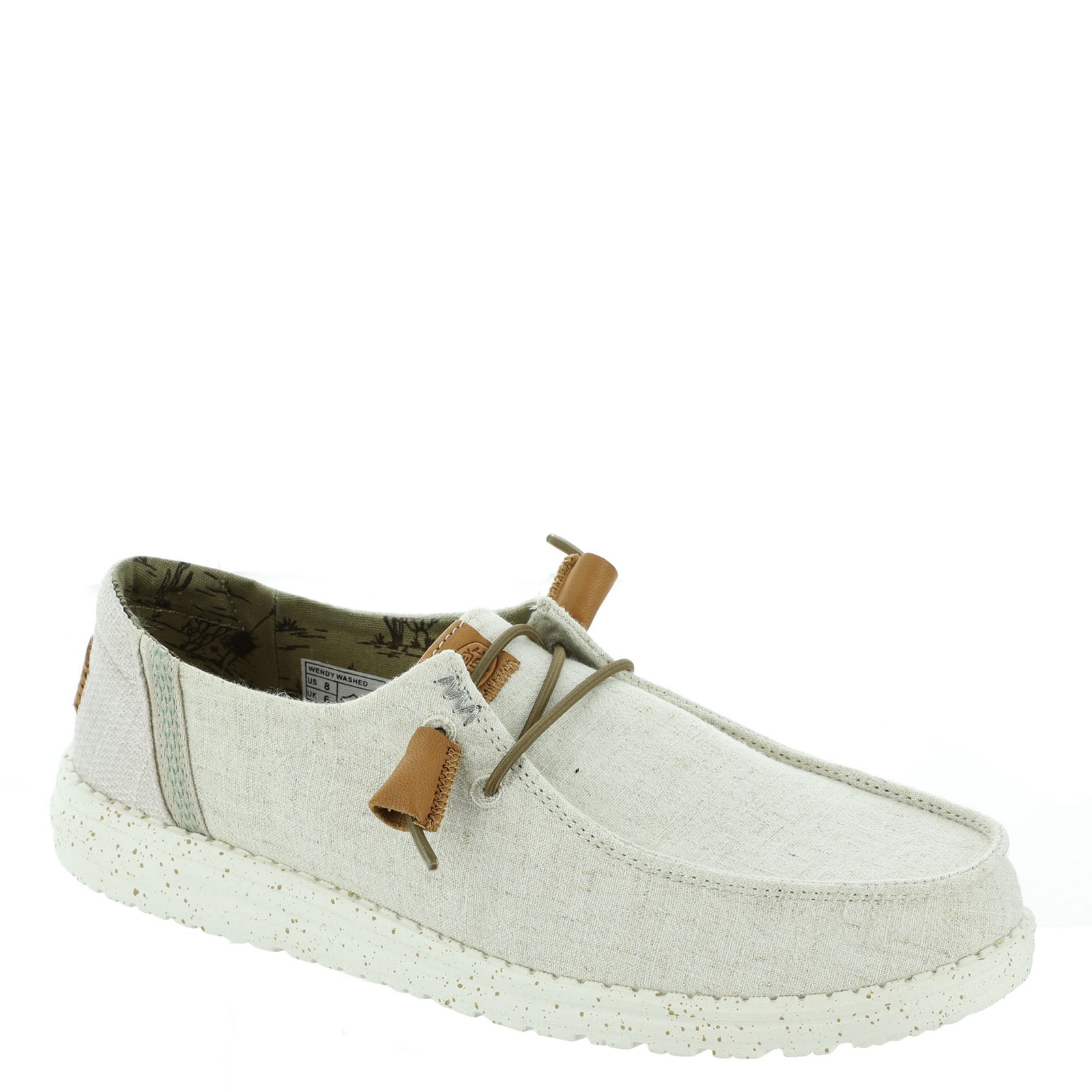 Hey Dude Wendy Washed Canvas - Womens 6 Bone Slip On Medium