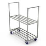 Winholt SMC-63 25" x 63" Sani-Mobile Cooler Cart - (2) Levels, Aluminum, Silver