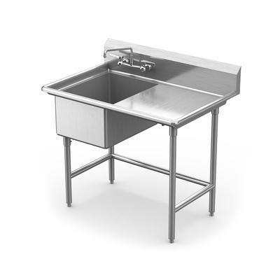 Winholt WS1T1618RD18 36 1/2" 1 Compartment Sink w/ 16"L x 18"W Bowl, 12" Deep, Stainless Steel