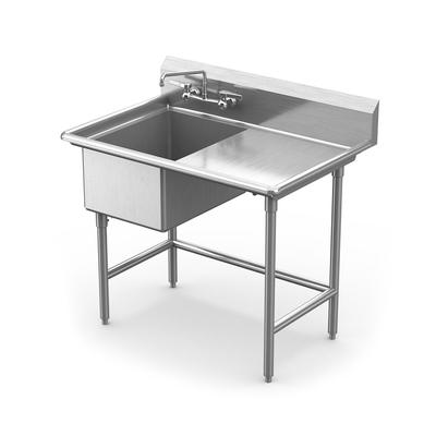 Winholt WS1T1824RD24 44 1/2" 1 Compartment Sink w/ 18"L x 24"W Bowl, 12" Deep, Stainless Steel