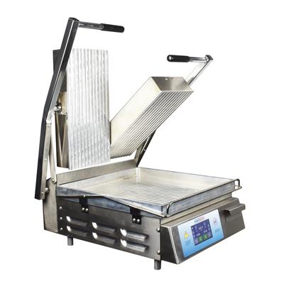 DoughXpress DXP-PS-157 (11187) 208V Double Commercial Panini Press w/ Aluminum Grooved Plates, 208v, Stainless Steel