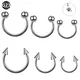 10Pcs/lot G23 Titanium Internally Thread Ball Horseshoe Ring Piercing Ear Tragus Eyebrow Lip Ring