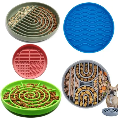 Pet supplies Slow Food Bowl Cat Anti-Knockover Anti-Slip Food Bowl Puppy Anti-choking Silicone Toy