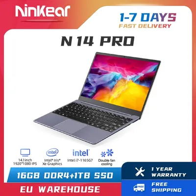 Ninkear Laptop N14 Pro 14-inch IPS Full HD Intel Core i7-1165G7 16GB RAM+1TB SSD Portable Computer