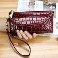 Women Long Wallets Leather Ladies Double Zipper Wallet Clutch Bag Design Red Purse Bag Crocodile