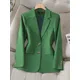 Long Sleeve Autumn Winter Women Blazer Jacket Ladies Black Khaki Red Green Single Breasted Female