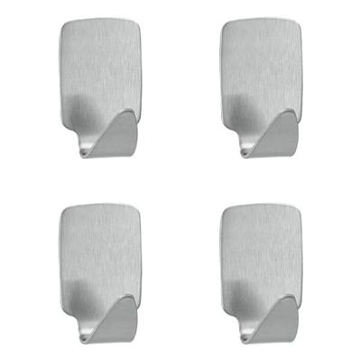 Metaltex 4er-Pack Haken »mini carré« Edelstahl selbstklebend silber