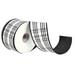 Vickerman 734087 - 2.5"x10Y Black Artificial Leather Ribbon (QR230325) Plaid Patterned Christmas Ribbons