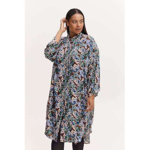 „Hemdblusenkleid FRANSA „“Fransa FPHAVIS DR 1″“ Gr. 52, EURO-Größen, braun (rain drum mix) Damen Kleider Blusenkleider“