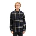 TOM TAILOR Denim Herren 1037494 Cosy Flanell Overshirt Karo-Jacke, 32667-black Navy White Check, XL