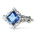 PhoneSoap Saphire Ring Squar Blue Gemstone Ring Diamond Ring Gift Ring Peacock Shape Peacock Ring Diamond Ring Big Diamond Ring E