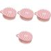 4pcs Sensory Tactile Brush Round Hair Brush Silicone Cleaning Brush Kids Hair Brush Baby Head Scrubber Bathing Accessory Home Brush Hairdressing Tool Body Silica Gel Pink Child