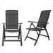 Folding Patio Chairs Set of 2 Aluminium Frame Reclining Sling Lawn Chairs with Adjustable High Backrest Patio Dining Chairs for Outdoor Camping Porch Balcony(Textilene Fabric 2 Chairs) 09923