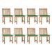 Buyweek Patio Chairs 8 pcs with Cushions Solid Teak Wood