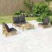 Buyweek 4 Piece Patio Lounge Set with Dark Gray Cushions Bamboo