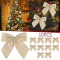 iOPQO Christmas Decorations Christmas Party Decorations 10Pcs Christmas Bows Various Styles Bows Fabric Christmas Tree Garland Accessories Decoration Party Party Decorations Christmas Ornaments