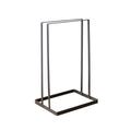 Hemoton Wrought Iron Clothes Hanger Holder Storage Rack Hangers Organzier Shelf Stand (Black)