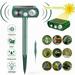 Solar Ultrasonic Animal Repeller Outdoor 360Â° Animal Deterrent Solar Dog Chaser Ultrasonic Solar Powered Animal Repeller Waterproof Animal Repeller Protect Farm for Dog Cat Bird Rabbit Raccoon