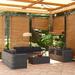 Buyweek 9 Piece Patio Lounge Set with Cushions Poly Rattan Gray