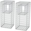 2x gabion basket posts/planters steel garden outdoor balcony planter liner plant raised bed stone metal fencewire post gardening barrier