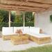 Buyweek 6 Piece Patio Lounge Set with Cushions Solid Wood Teak