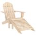 Buyweek Patio Adirondack Chair with Ottoman Solid Fir Wood
