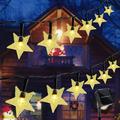 Outdoor Solar Star String Lights 39ft 100LED Solar Powered Garden Decor Lights 8 Lighting Modes & Waterproof for Holiday New Year Wedding Party Xmas Tree Decor (Warm White 1 Pack)