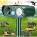 Ultrasonic Animal Repeller Outdoor Solar Power Animal Repeller with PIR Motion Waterproof Ultrasonic Pest Repeller Cat Repellent Squirrel Fox Deer Deterrent with Led Light Alarm for Garden