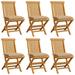 Buyweek Patio Chairs with Beige Cushions 6 pcs Solid Teak Wood