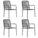 Buyweek Patio Chairs 4 pcs Cotton Rope and Steel Black