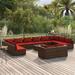 Buyweek 13 Piece Patio Lounge Set with Cushions Brown Poly Rattan