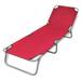 Buyweek Folding Sun Lounger Powder-coated Steel Red