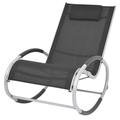 Buyweek Outdoor Rocking Chair Black Textilene