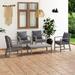 Buyweek 5 Piece Garden Lounge Set with Cushion Solid Acacia Wood Gray