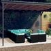 Buyweek 13 Piece Patio Lounge Set with Cushions Black Poly Rattan