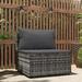 Buyweek Patio Middle Sofa with Cushions Gray Poly Rattan