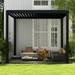 MIRADOR 111DA 10x10ft Outdoor Pergola Patio Shelter w/ Double Aluminum Louvers Black