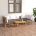 Buyweek 7 Piece Patio Lounge Set with Cushions Solid Acacia Wood