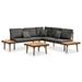 Buyweek 4 Piece Patio Lounge Set with Cushions Solid Acacia Wood