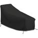 Patio Chaise Lounge Cover 18 Oz Waterproof - 100% Weather Resistant Outdoor Chaise Cover PVC Coated With Air Pockets And Drawstring For Snug Fit (74W X 34D X 32H Black)