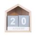 Bestonzon 1PC Wooden Calendar House Shaped Manual Turning Calendar Desktop Adornment for Office Home (Classic)