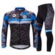 Sponeed Mens Bicycling Set Long Sleeve Cycling Shirts with Pants Padded Blue XXL