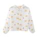 Toddler Winter Coats For Girls Sunscreen Printing Cartoon Hooded Outerwear Zipper Girls Jacket Winter White 130