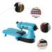 OUKANING Mini Countertop Portable Smart Electric Tailor Stitch Sewing Machine Clothing Crafts Home Travel Blue