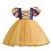 OGLCCG Girls Sequin Party Princess Dress Lace Tulle Short Sleeve Party Wedding Pageant Bridesmaid Tutu Dress Evening Ball Gown (4-12T)