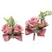 Rose Buds Rhinestone Jewelry Wrist Corsage Boutonniere Set For Suit Bow DÃ©cor For Party Wedding (Lavender)